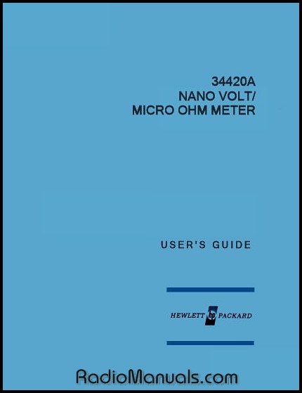 HP 34420A User's Guide HP 34420A User's Guide